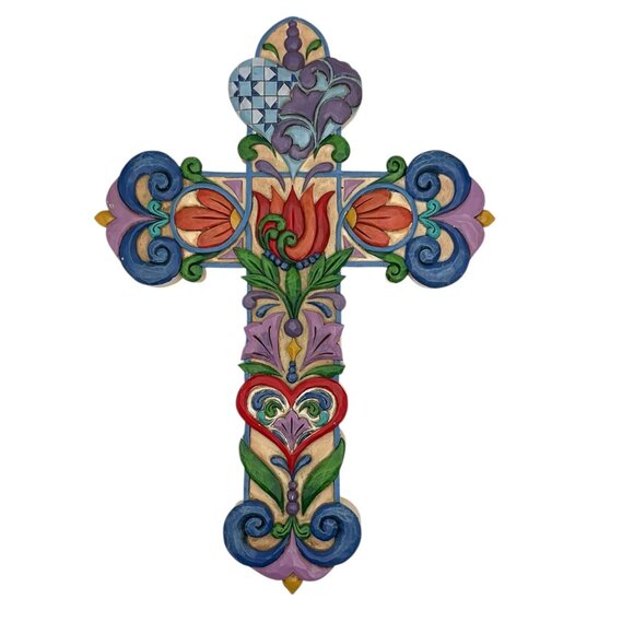 Jim Shore Other - Jim Shore Heart Flowers Wall Cross